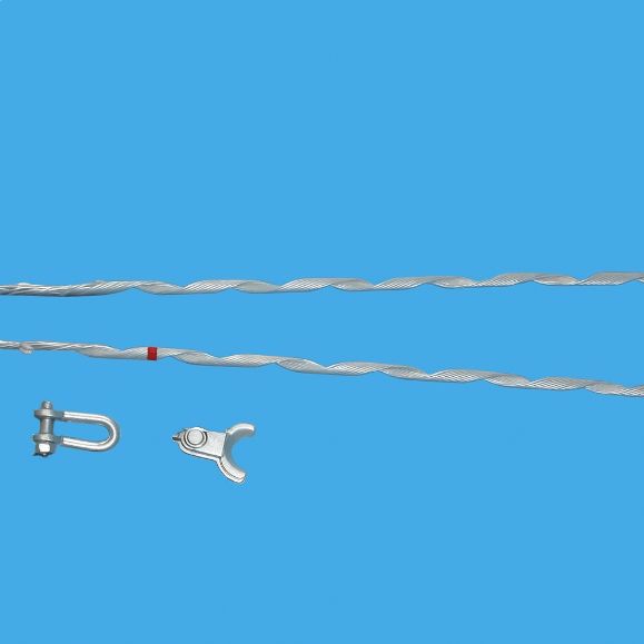 80kN Breaking Strength Preformed Suspension Set for Industrial made of Galvanized Steel and featuring Ball End Processing